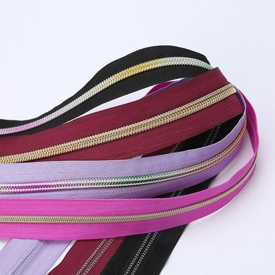 # 5 Naylon Zipper Gökkuşağı Dişleri Giysiler İçin Banliyö Giyim Formal Elbise