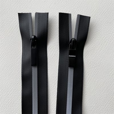 TPU/PU Suya dayanıklı fermuar,su geçirmez fermuarlar 2 tarafında yansıtıcı şeridi ile dışarı, ceket, giyim için